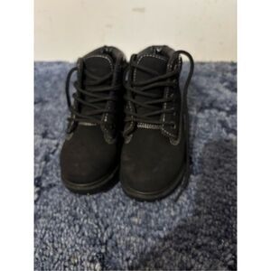Trail Guide Little Boys Size 8 Black Leather Lace Up Booties Boots Outdoors